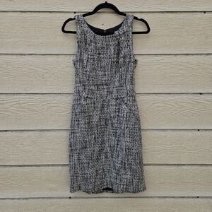 J. Crew Suiting black and white tweed sheath dress size 2